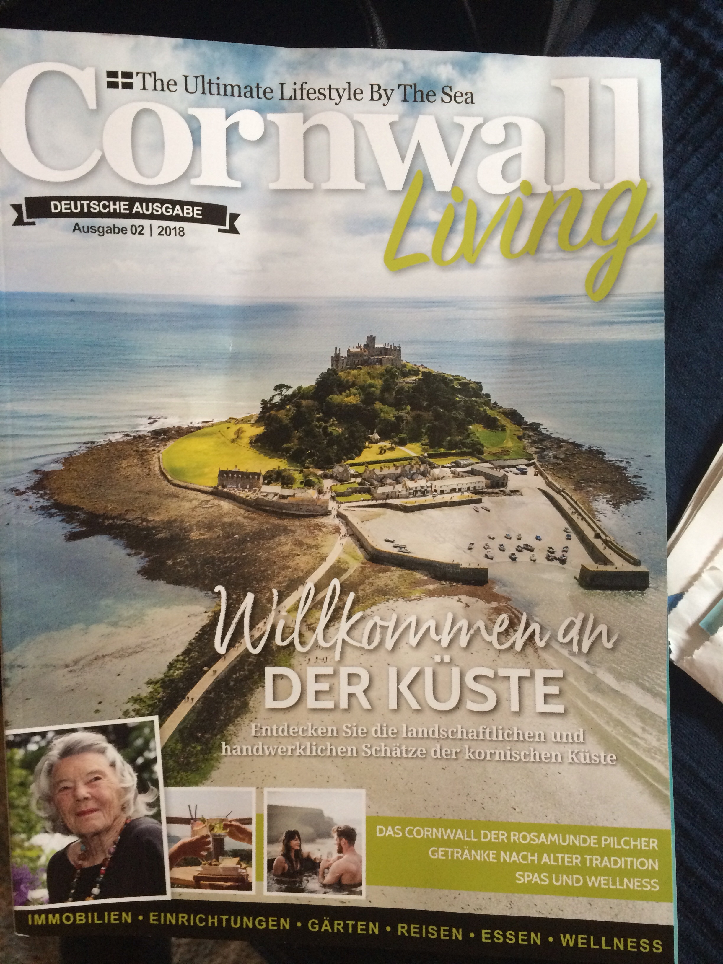 Deutsches Cornwall Magazin lag in der Hütte bereit