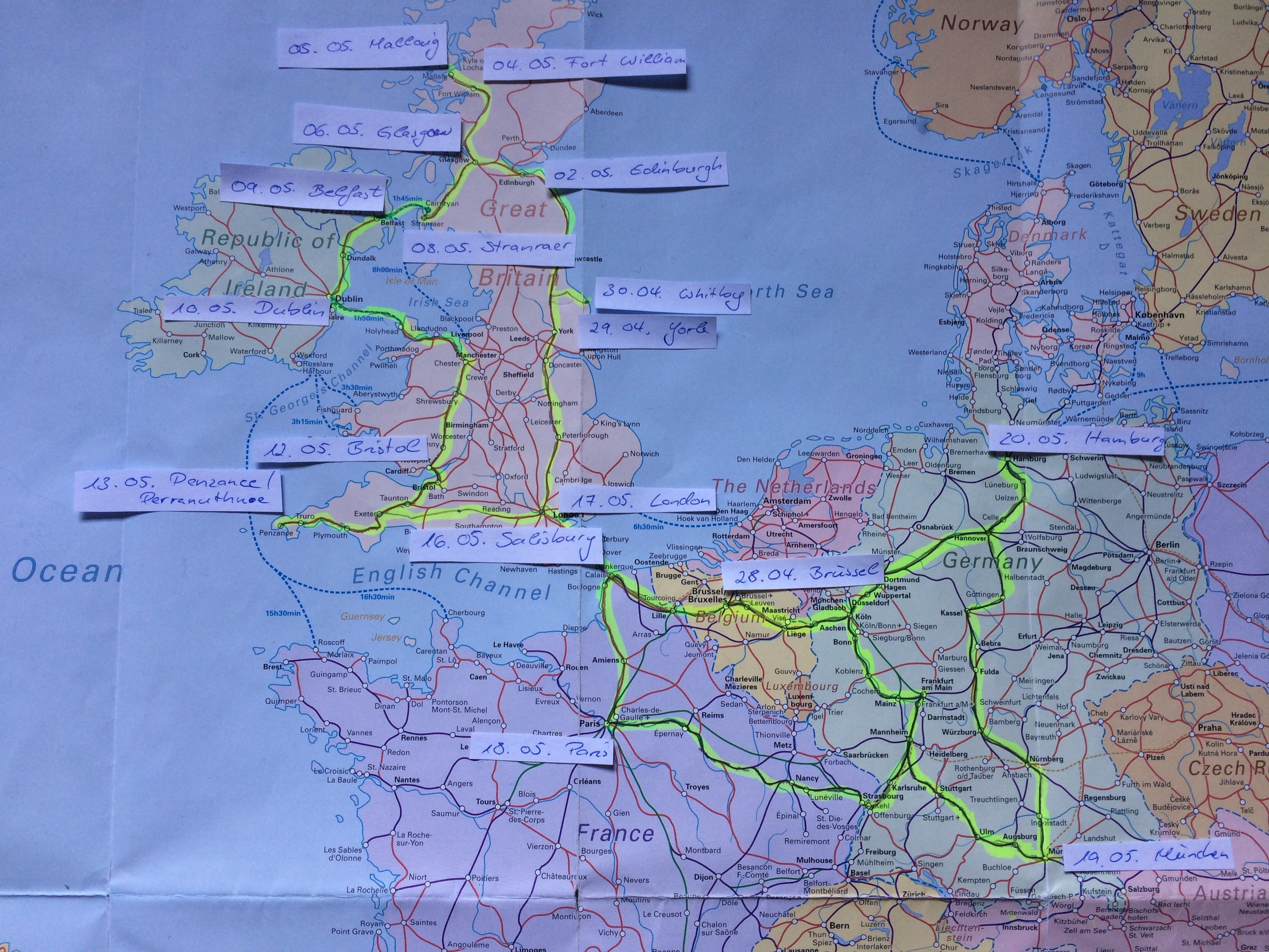 Map Interrail 2018