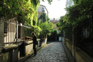 Gasse hinter dem Restaurant mit Katze